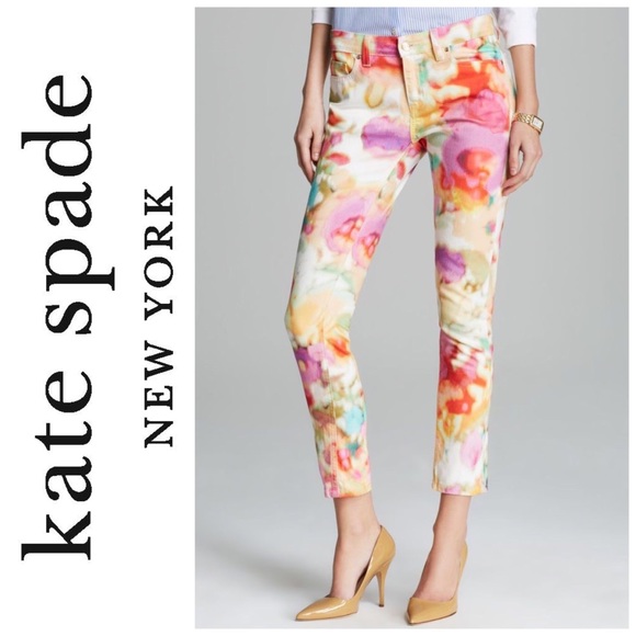 Kate Spade Broome Street Watercolor Floral Jeans - Picture 1 of 1
